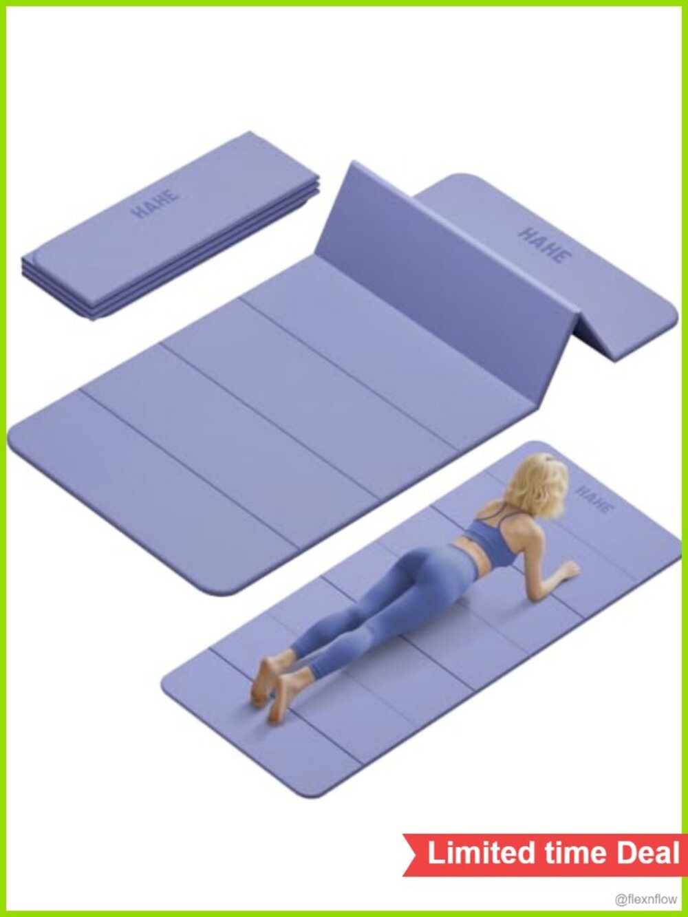 Foldable Yoga Mat 8mm Thick TPE Non-Slip Exercise Mat for Travel Pilates